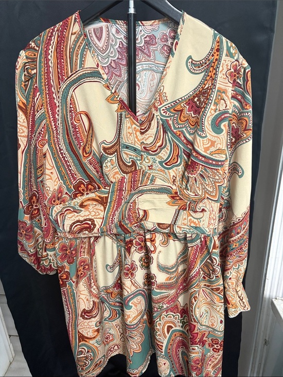 no brand Dresses & Skirts - Boho Paisley Mini Dress - Cream Multicolor
